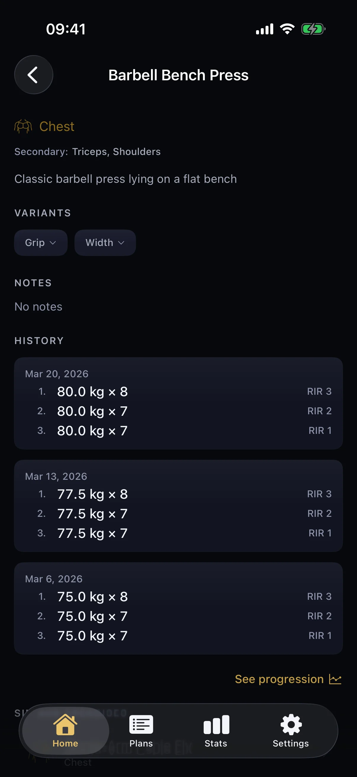Szczegóły ćwiczenia z wariantami